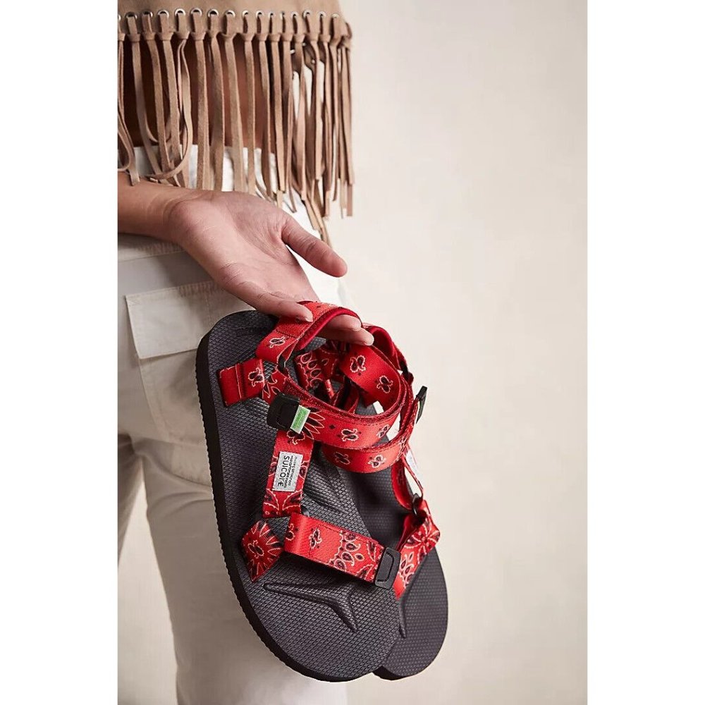 Suicoke Depa-cab-pt02 Red Bandana Sandals Womens Size 9 39